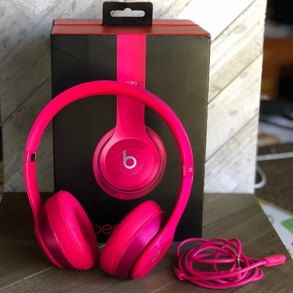Beats Solo2 Authentic HeadPhones Gloss Pink